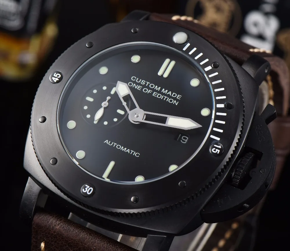 automatic 47mm watch leather strap pam movement automatic men watch stainless steel case water proof a1
automatic 47mm watch leather strap pam movement automatic men watch stainless steel case water proof a1