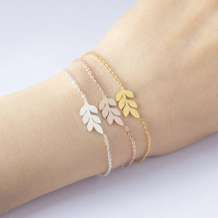 Boho Jewelry Stainless Steel Chain Leaves Bracelets For Women Erkek Bileklik Rose Gold Color Leaf Bracelet Femme Bridesmaid Gift
Boho Jewelry Stainless Steel Chain Leaves Bracelets For Women Erkek Bileklik Rose Gold Color Leaf Bracelet Femme Bridesmaid Gift