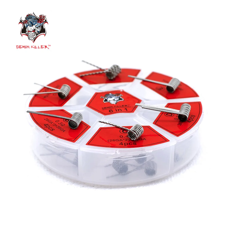 100% Original Demon Killer NI80 Flame Coil 6 in 1 Kit for RDA RBA Electronic Cigarette Atomizer Vape Tank Premade Heating Wire
100% Original Demon Killer NI80 Flame Coil 6 in 1 Kit for RDA RBA Electronic Cigarette Atomizer Vape Tank Premade Heating Wire