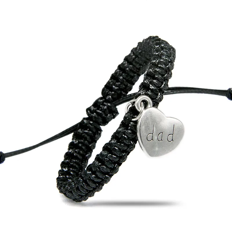Dad Son Charm Bracelets for Women Male with Silver Letters Words Heart Rope Chain Adjustable Jewelry Gifts Decoration Wholesale
Dad Son Charm Bracelets for Women Male with Silver Letters Words Heart Rope Chain Adjustable Jewelry Gifts Decoration Wholesale