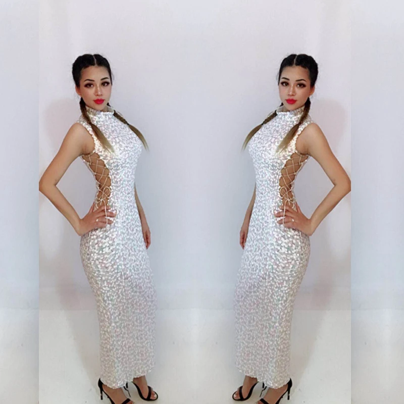 2108 White Sleeveless Sequin Chic Summer Dress Sexy Long Hollow Out Women Fashion Party Vestidos Night Out Clubwear
2108 White Sleeveless Sequin Chic Summer Dress Sexy Long Hollow Out Women Fashion Party Vestidos Night Out Clubwear