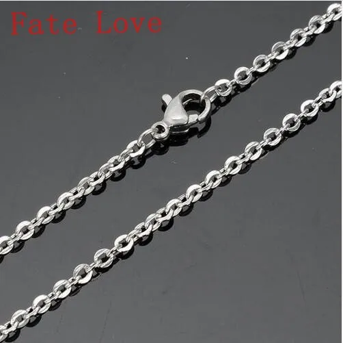 Фото Fate Love 2 мм/3 мм 10 шт./лот прочная овальная цепочка из нержавеющей стали ожерелье