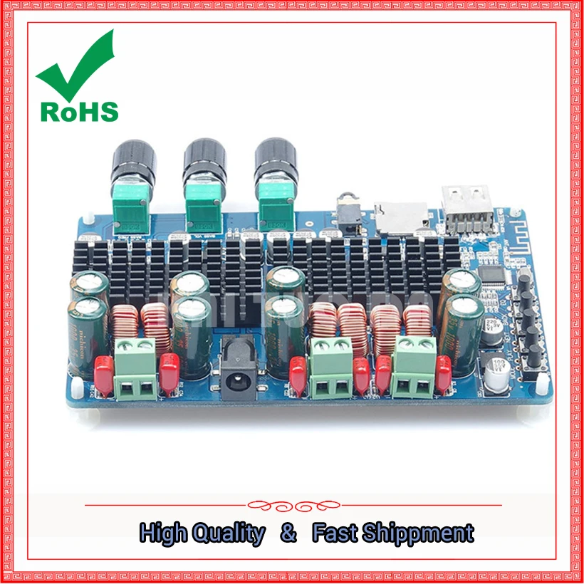Bluetooth USB TF decoding 2.1-channel digital amplifier board 2.1 digital amplifier module board
Bluetooth USB TF decoding 2.1-channel digital amplifier board 2.1 digital amplifier module board