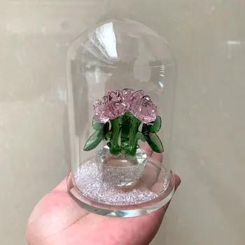 Pink Beauty Crystal 3 Roses Flower Figurines Glass Rose Ornament In a Glass Dome Craft Wedding Valentine's Day Gift Home Decor
Pink Beauty Crystal 3 Roses Flower Figurines Glass Rose Ornament In a Glass Dome Craft Wedding Valentine's Day Gift Home Decor