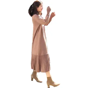 2019 Autumn Winter Maternity Cotton Long Sleeve Sweater Dress Pregnant Women Solid Ruffles Knitted Dress Pregnancy Clothes Q368
2019 Autumn Winter Maternity Cotton Long Sleeve Sweater Dress Pregnant Women Solid Ruffles Knitted Dress Pregnancy Clothes Q368