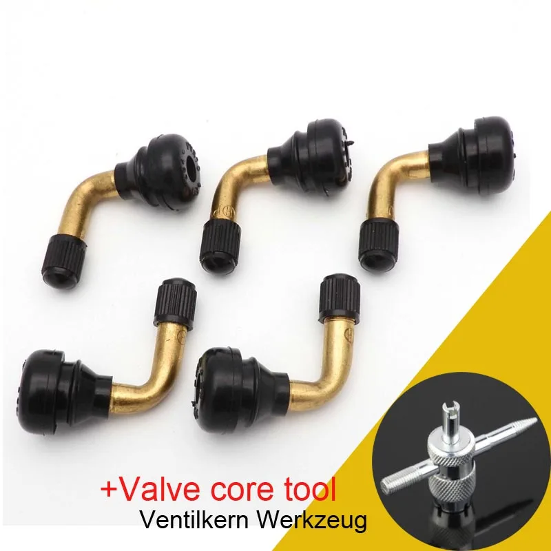 5pcs Tubeless Tire Valve Stems Right angle 90 degrees Pull-In + Valve Core Tool For Auto Scooter Motorcycle ATV PVR70
5pcs Tubeless Tire Valve Stems Right angle 90 degrees Pull-In + Valve Core Tool For Auto Scooter Motorcycle ATV PVR70