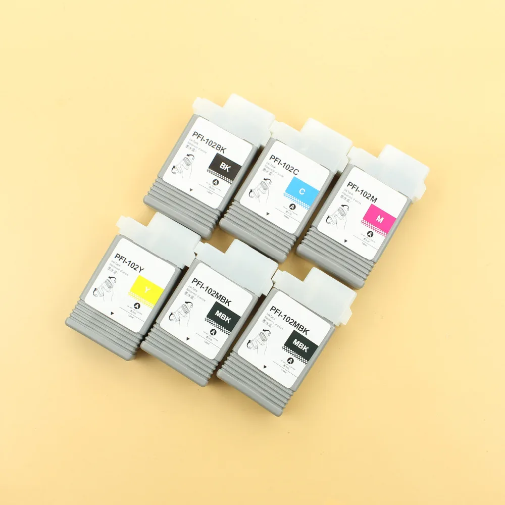 6 colors/lot full cartridge PFI-102 compatible cartridge for canon iPF770 iPF500 iPF600 iPF700 printer with chip
6 colors/lot full cartridge PFI-102 compatible cartridge for canon iPF770 iPF500 iPF600 iPF700 printer with chip