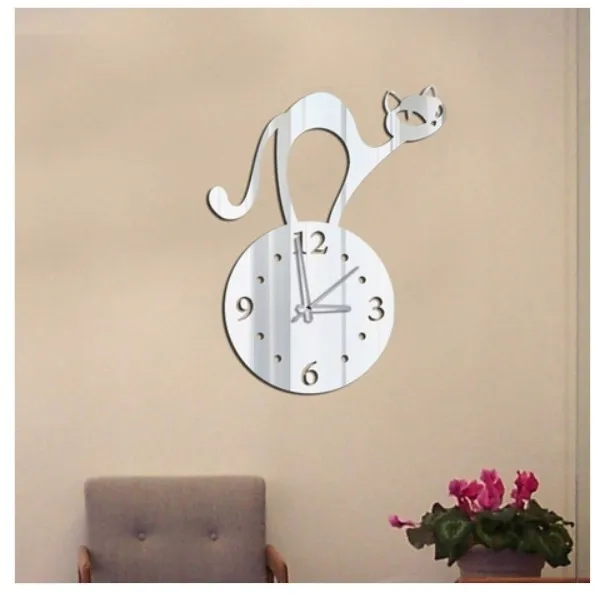 Lovely cat wall mirror clock , 3D acrylic wall clock mirror sticker diy acrylic mirror Needle stickers safe design decor
Lovely cat wall mirror clock , 3D acrylic wall clock mirror sticker diy acrylic mirror Needle stickers safe design decor