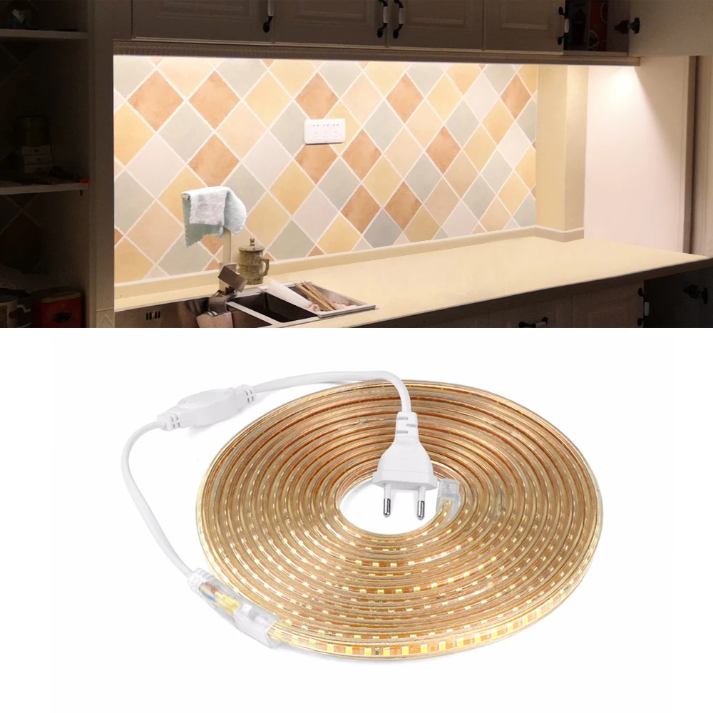 220V LED Strip light 2835 SMD Waterproof RGB LED Tape Diode Ribbon 5M 10M 15M 20M 25M DIY Garland Backlight Kitchen Cabinet lamp
220V LED Strip light 2835 SMD Waterproof RGB LED Tape Diode Ribbon 5M 10M 15M 20M 25M DIY Garland Backlight Kitchen Cabinet lamp