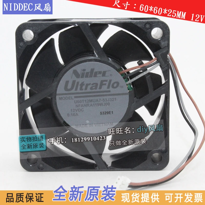 Новый бесшумный охлаждающий вентилятор NIDEC U60T12MUA7-53J321 12V 0.16A 6025 6CM
Новый бесшумный охлаждающий вентилятор NIDEC U60T12MUA7-53J321 12V 0.16A 6025 6CM