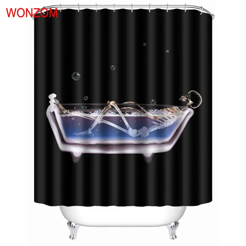WONZOM Skeleton Polyester Fabric Shower Curtain Skull Bathroom Decor Creepy Waterproof Cortina De Bano With 12 Hooks Gift 2017
WONZOM Skeleton Polyester Fabric Shower Curtain Skull Bathroom Decor Creepy Waterproof Cortina De Bano With 12 Hooks Gift 2017