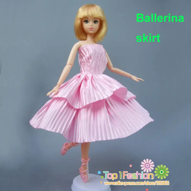 1 шт. розовая юбка балерины для куклы Барби Короткое мини платье подарок