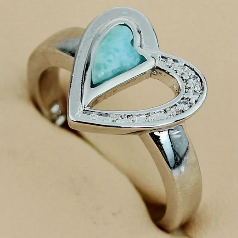 SHUNXUNZE Larimar and White Cubic Zirconia Heart Love wedding rings jewelry for men and women Rhodium plated R3534 size 6 7 8 9
SHUNXUNZE Larimar and White Cubic Zirconia Heart Love wedding rings jewelry for men and women Rhodium plated R3534 size 6 7 8 9