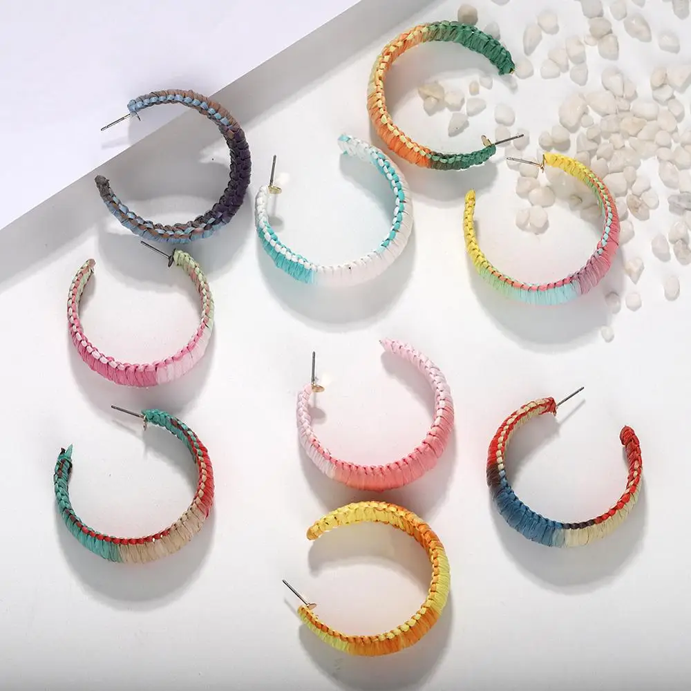 Girlgo Fashion Bohemia Round Dangle Earrings for Women Colorful Raffia Weave Moon Pendent Statement Earrings Trendy Jewelry
Girlgo Fashion Bohemia Round Dangle Earrings for Women Colorful Raffia Weave Moon Pendent Statement Earrings Trendy Jewelry