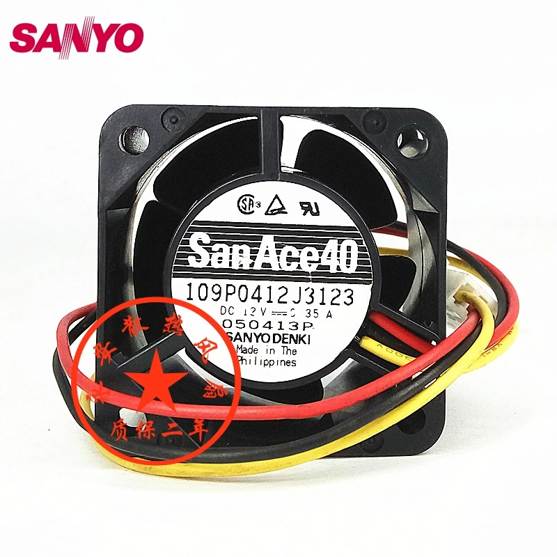 SANYO New 4CM 12V 0.35A 109P0412J3123 4028 dual ball bearing cooling fan 40*40*28mm for wholesale
SANYO New 4CM 12V 0.35A 109P0412J3123 4028 dual ball bearing cooling fan 40*40*28mm for wholesale