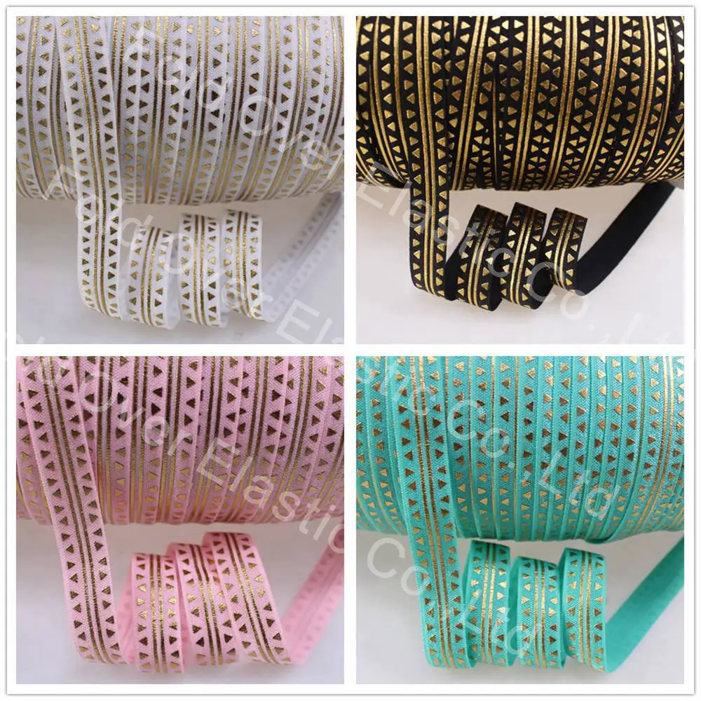 6 colors gold foil triangle with stripe Printed foe elastic 5/8" fold over elastic 50 yards -100 yards
6 colors gold foil triangle with stripe Printed foe elastic 5/8" fold over elastic 50 yards -100 yards