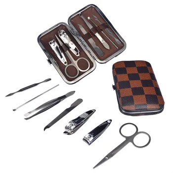 

7pcs Portable Manicure Set Pedicure Scissor Tweezer Knife Ear pick Utility Nail Clipper Kit Stainless steel Nail Care Tool Sets