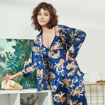 Print Dragon 3pcs Robe Set Kimono Bath Gown Men&women Intimate Lingerie Sleepwear Nightdress Satin Home Dressing 3XL Nightgown
Print Dragon 3pcs Robe Set Kimono Bath Gown Men&women Intimate Lingerie Sleepwear Nightdress Satin Home Dressing 3XL Nightgown