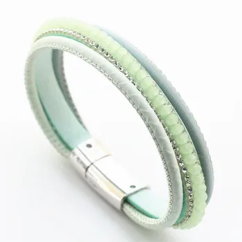 Green Beaded Rhineston Multilayer Chain Handmade Leather Bracelets Women Fashion Girls Bangle Female Jewelry New Unique Design
Green Beaded Rhineston Multilayer Chain Handmade Leather Bracelets Women Fashion Girls Bangle Female Jewelry New Unique Design