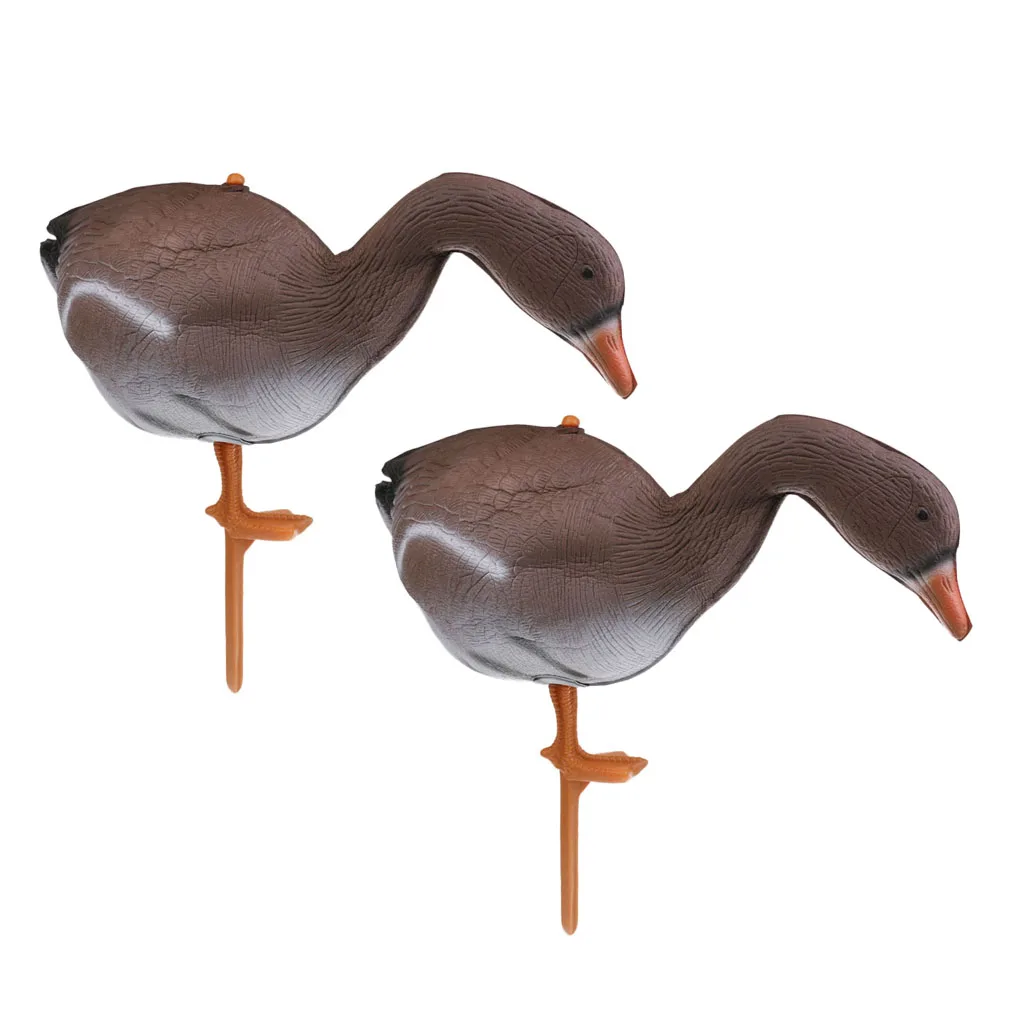 1 Pair Portable Full Body 3D lifelike Goose Hunting Decoys Lawn Yard Decor Hunter Greenhand Gears