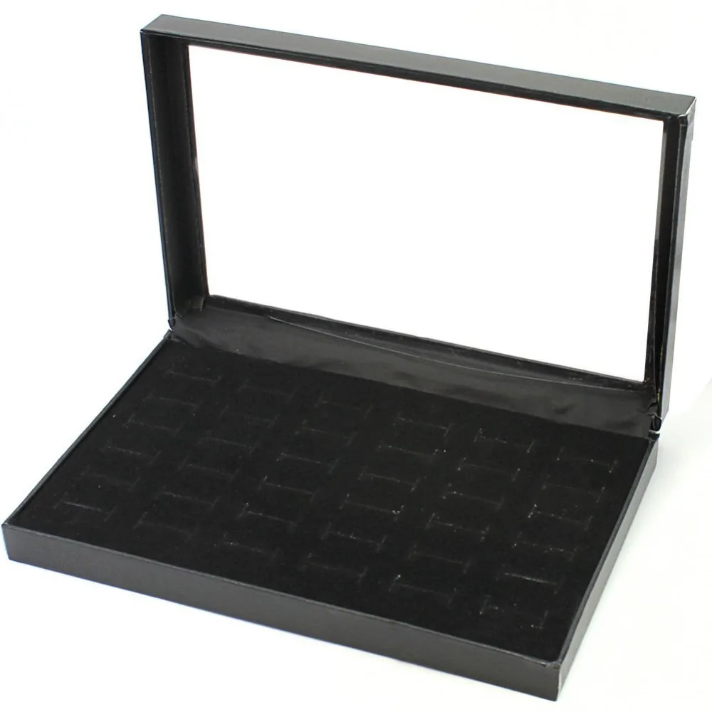 Clear Top 36 Slots Rings Display Showcase Velvet Insert Liner Jewelry Storage Organizer Holder Show Case Box Black
Clear Top 36 Slots Rings Display Showcase Velvet Insert Liner Jewelry Storage Organizer Holder Show Case Box Black