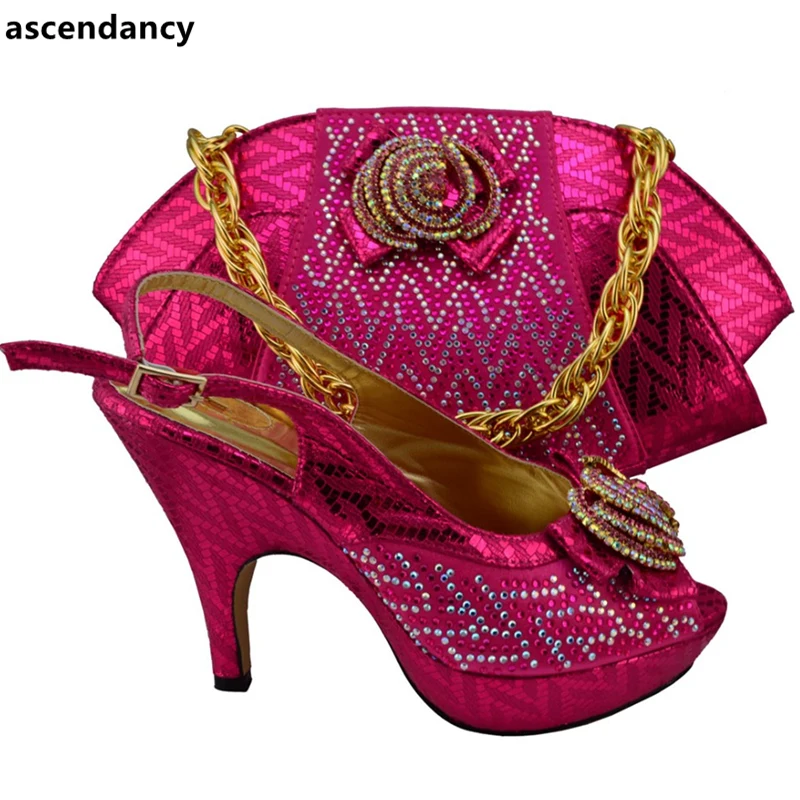 Fuchsia Shoes and Bag Set Decorated with Rhinestone African Women Matching Italian Shoes and Bag Set Decoraated with Appliques
Fuchsia Shoes and Bag Set Decorated with Rhinestone African Women Matching Italian Shoes and Bag Set Decoraated with Appliques