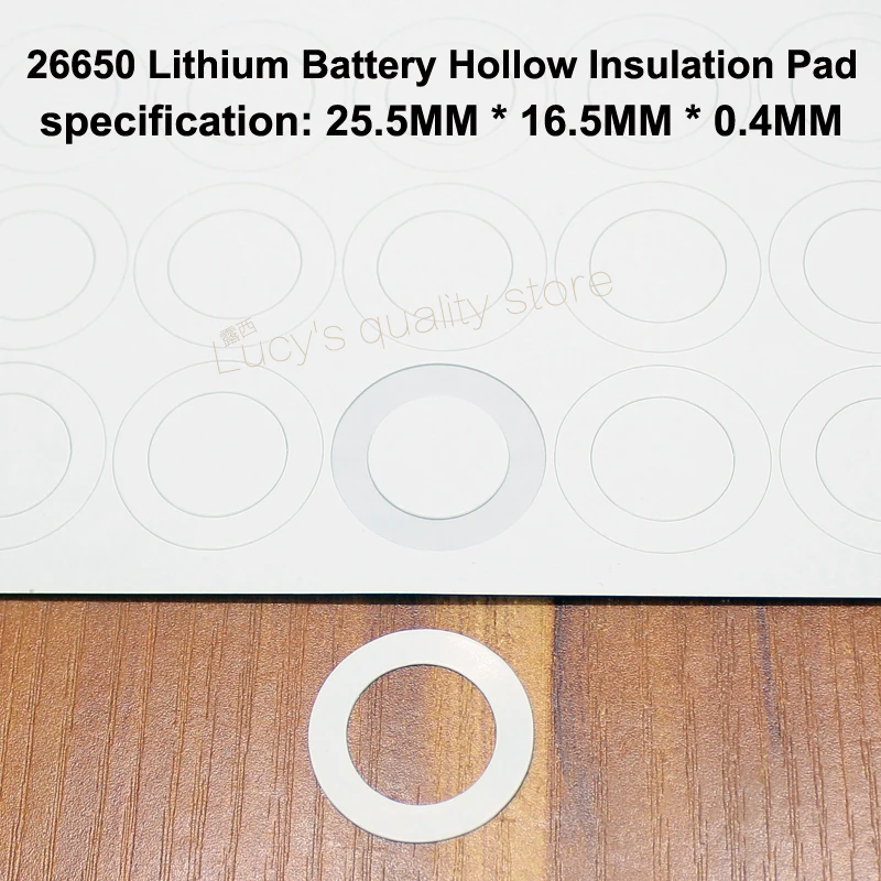 

100pcs/lot 26650 Lithium Battery Anode Hollow Flat Insulating Gasket Surface Mat Meson Single Cell Accessories