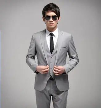 New hot men's gray suit custom wedding new Lang swallowtail dress casual business suit (coat + vest + pants)
New hot men's gray suit custom wedding new Lang swallowtail dress casual business suit (coat + vest + pants)