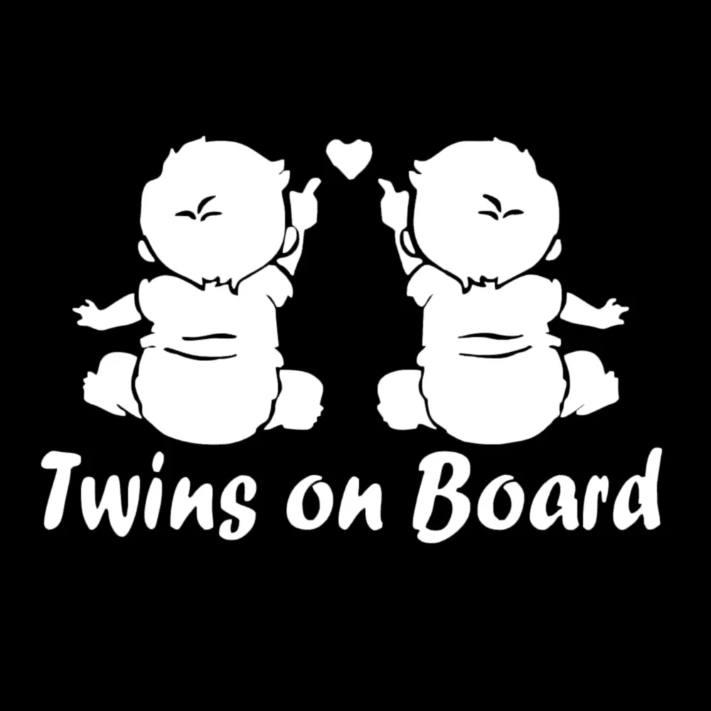 1PC Car Vehicle Cartoon Twins Baby On Board Sticker Decals For Automotive Decoration Vinyl Stickers Cars Styling | Автомобили и