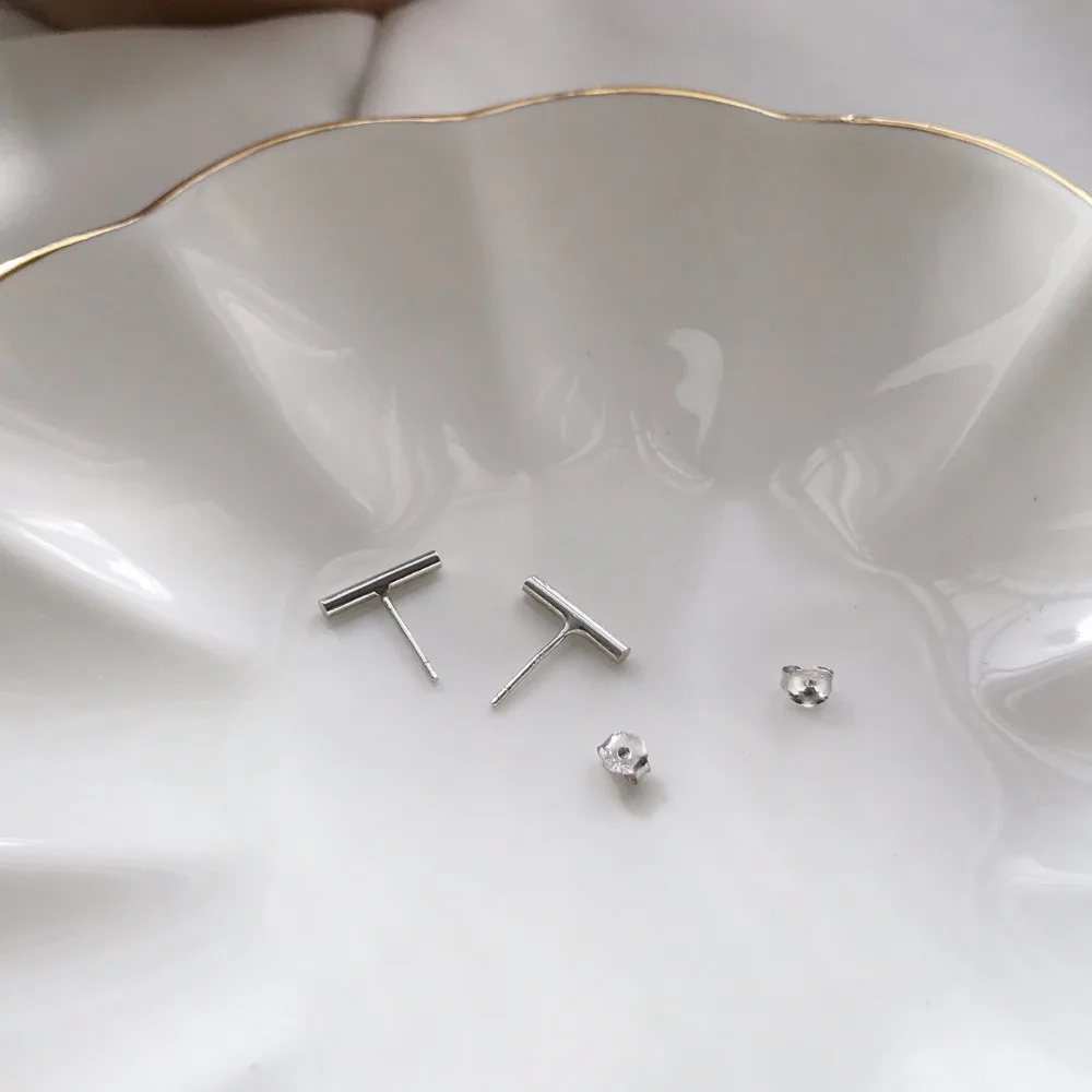 Martick Simple T Shape Stud Earrings Real 925 Sterling Silver Fashion Stud Earrings For Woman Jewelry GSE33 
Martick Simple T Shape Stud Earrings Real 925 Sterling Silver Fashion Stud Earrings For Woman Jewelry GSE33