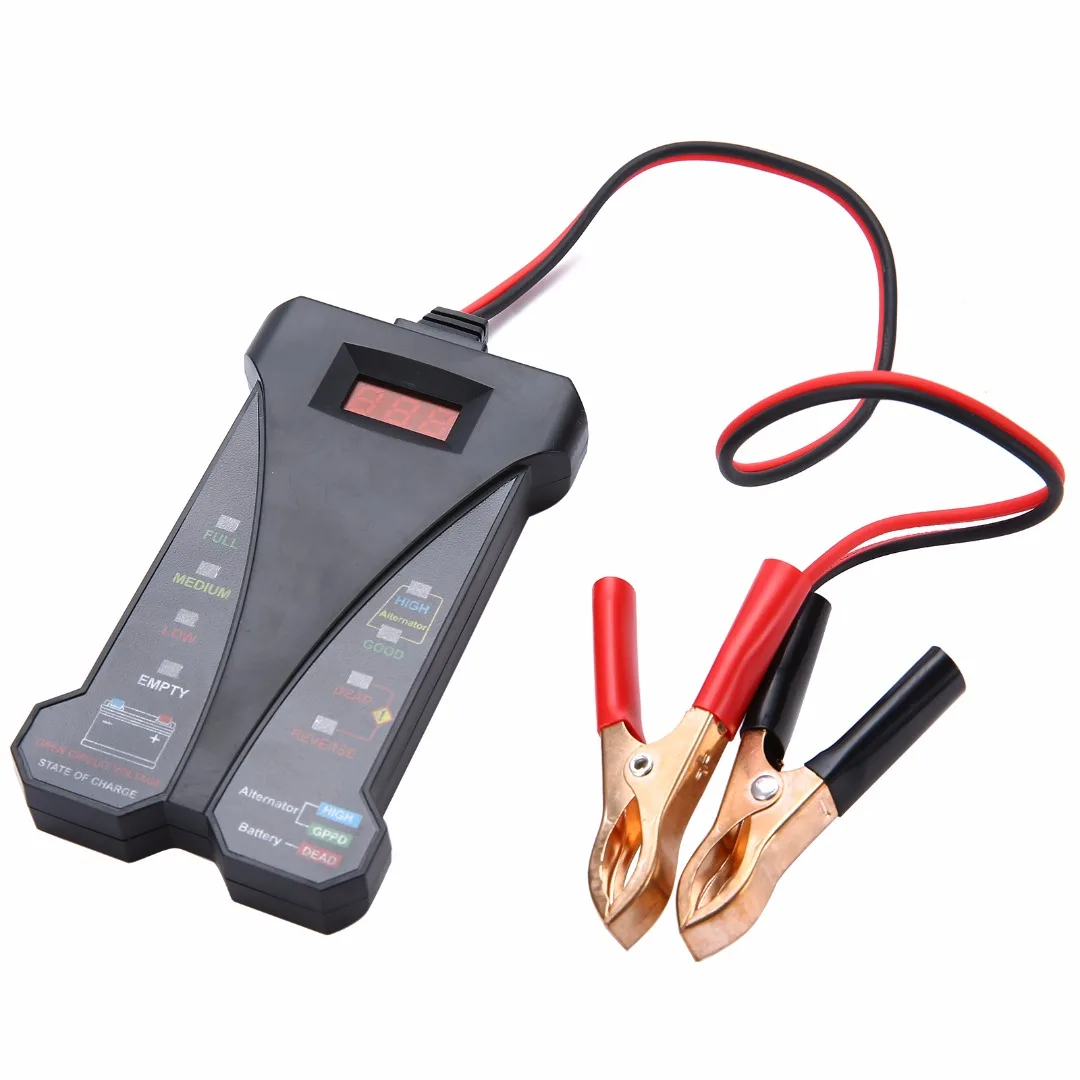Hot Sale 12V Smart Car LED Display Digital Battery Tester Voltmeter Alternator Analyzer Auto Motorcycle Diagnostic Repair Tools