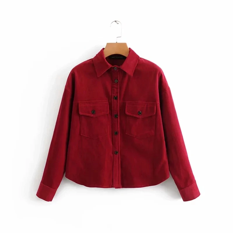 solid color patch pocket corduroy women blouses Turn-down Collar long sleeve shirts retro loose tops femininas blusas S3661
solid color patch pocket corduroy women blouses Turn-down Collar long sleeve shirts retro loose tops femininas blusas S3661