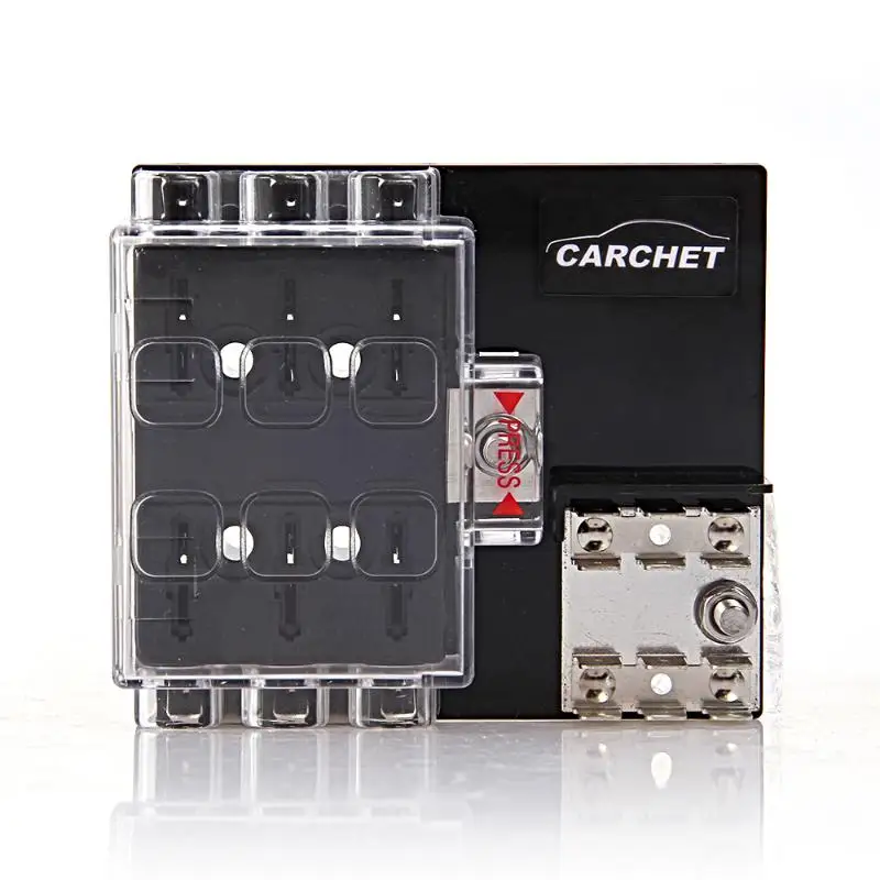 CARCHET Fuse Box 6-Way Block Holder Circuit Fuse Box with Cover for Auto Vehicle Car Truck Boat Marine Maximum 32V
CARCHET Fuse Box 6-Way Block Holder Circuit Fuse Box with Cover for Auto Vehicle Car Truck Boat Marine Maximum 32V