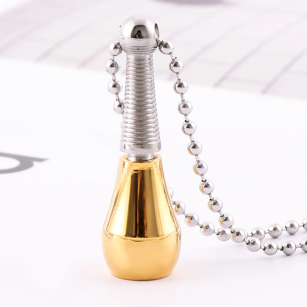 Fashion Stainless Pendant Necklace Steel Perfume Bottle Cremation Ashes Urn Memorial Chain Necklace Jewelry Hot Sale for women
Fashion Stainless Pendant Necklace Steel Perfume Bottle Cremation Ashes Urn Memorial Chain Necklace Jewelry Hot Sale for women