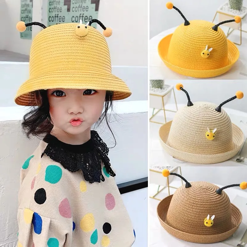 Little bee Cartoon hats Children Hand-woven straw hats Party hat kids Girl cosplay Cute bee Cartoon hats for an outdoor picnic
Little bee Cartoon hats Children Hand-woven straw hats Party hat kids Girl cosplay Cute bee Cartoon hats for an outdoor picnic