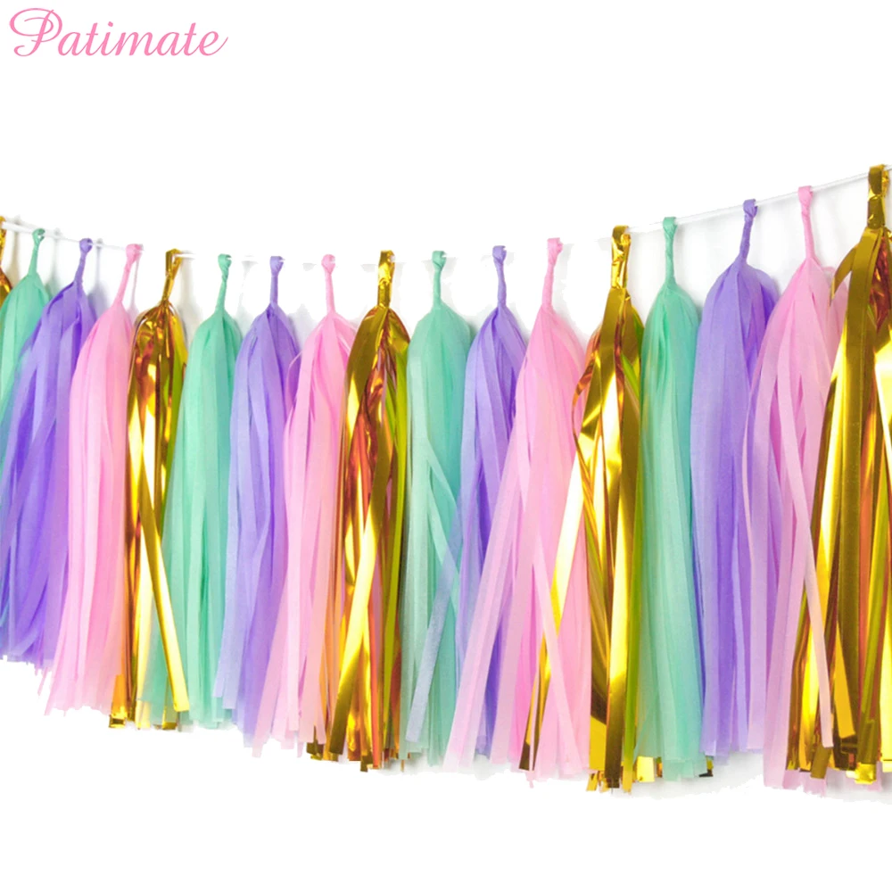 PATIMATE 5Pcs 35cm Laser Tissue Tassels Garland Wedding Decoration Birthday Baby Shower Party Paper Craft Supplies
PATIMATE 5Pcs 35cm Laser Tissue Tassels Garland Wedding Decoration Birthday Baby Shower Party Paper Craft Supplies