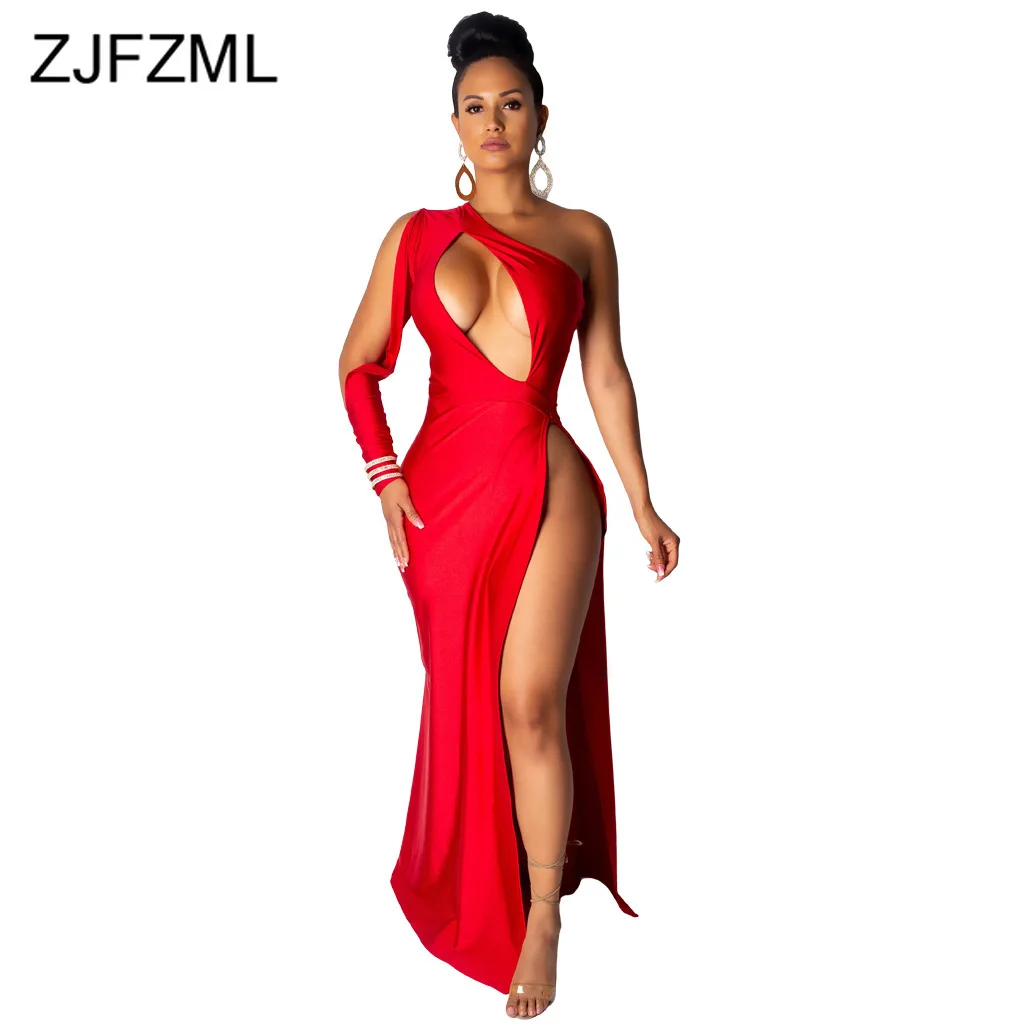One Shoulder Elegant Club Party Dress Women Front Cut Out Side High Split Bandage Dress Summer Sleeveless Backless Maxi Dresses
One Shoulder Elegant Club Party Dress Women Front Cut Out Side High Split Bandage Dress Summer Sleeveless Backless Maxi Dresses