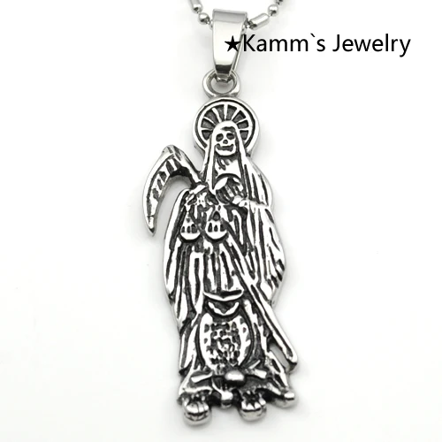 2015 New Arrival! Santa Muerte Reaper Zinc alloy 316L Stainless Steel Pendant Necklace For Men Women Wholesale KP053
2015 New Arrival! Santa Muerte Reaper Zinc alloy 316L Stainless Steel Pendant Necklace For Men Women Wholesale KP053