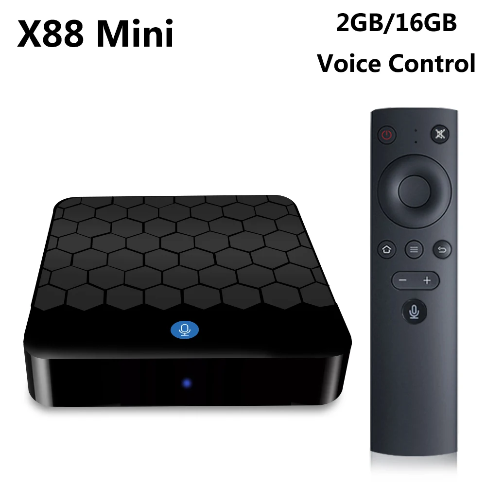 

X88 Mini 4K HD Smart Set Top Box 2GB RAM 16GB ROM Android 7.1 TV Box with Voice Control RK3328 Quad Core WiFi Google Netflix