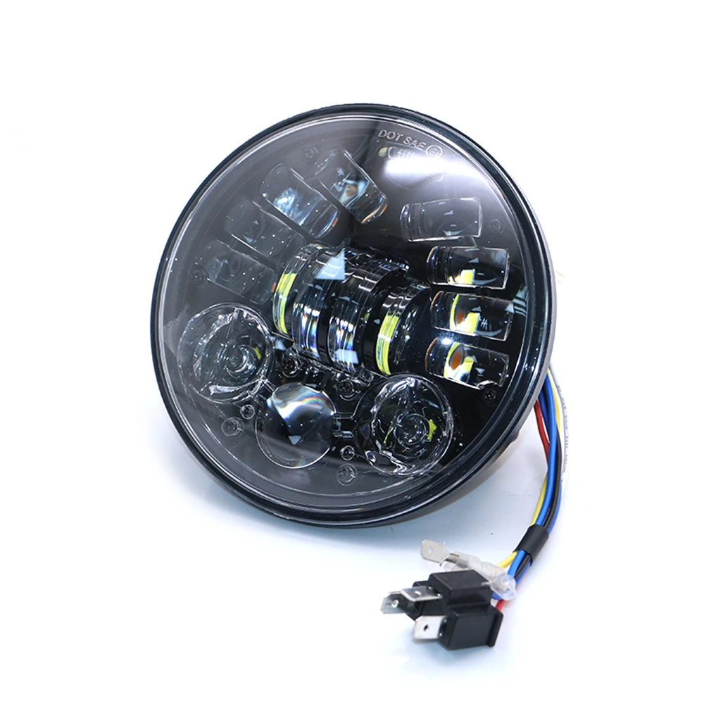 Fits 5.75 inch Motorcycle LED Headlight Assembly Projector HeadLamp for Harley Bobber Sportster Iron Dyna Cafe Racer Socket H4
Fits 5.75 inch Motorcycle LED Headlight Assembly Projector HeadLamp for Harley Bobber Sportster Iron Dyna Cafe Racer Socket H4