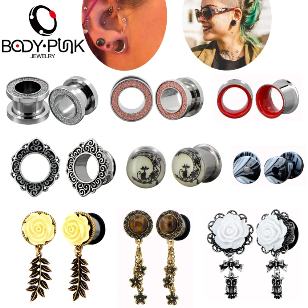 Body Punk 1pair The Tunnel Ear Plugs Piercing Flower Stretcher Expansores Steel Expander Ear Flesh Gauge Lobe Screw Body Jewelry
Body Punk 1pair The Tunnel Ear Plugs Piercing Flower Stretcher Expansores Steel Expander Ear Flesh Gauge Lobe Screw Body Jewelry
