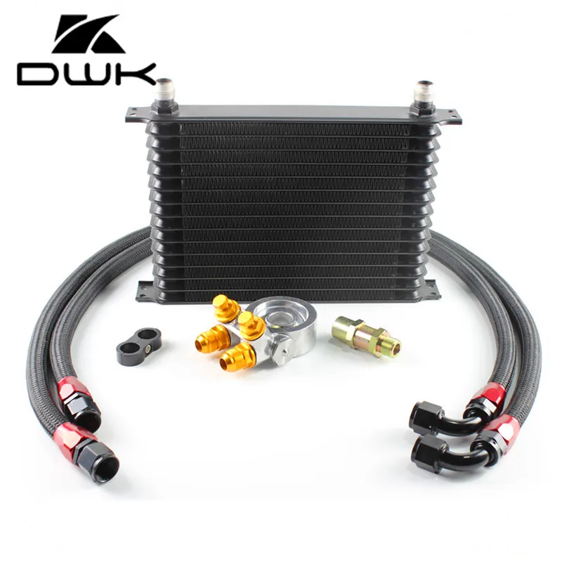 Universal Trust Style 15 Row AN10 15Rows Oil Cooler Kits with GREX style thermostat open from 70-85deg Filter Adapter.
Universal Trust Style 15 Row AN10 15Rows Oil Cooler Kits with GREX style thermostat open from 70-85deg Filter Adapter.
