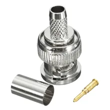 20 Sets BNC Female Connector Crimp CCTV Security Camera Connectors Adapter For RG59 Coax Cable Silver