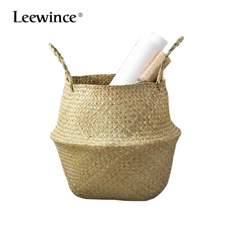 seagrass wickerwork basket rattan hanging flower pot dirty