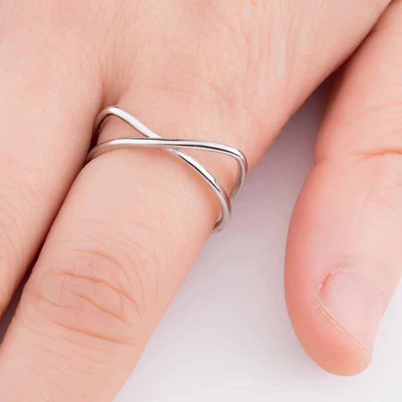 SMJEL Fashion Silver 925 jewelry Minimalist Geometric Cat Ear Rings Women Double Line Cross Rings Girl Gifts sieraden SYJZ179
SMJEL Fashion Silver 925 jewelry Minimalist Geometric Cat Ear Rings Women Double Line Cross Rings Girl Gifts sieraden SYJZ179
