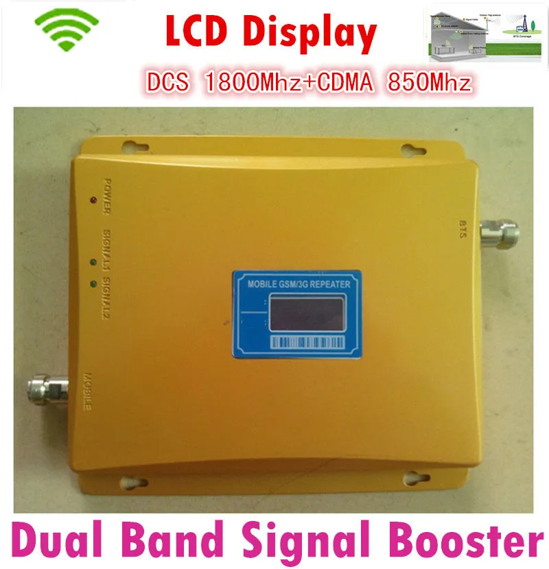 Dual Band 4G CDMA DCS Gain 65dB signal amplifier 850Mhz 1800Mhz cellphone signal booster repeater with Lcd dislpay
Dual Band 4G CDMA DCS Gain 65dB signal amplifier 850Mhz 1800Mhz cellphone signal booster repeater with Lcd dislpay