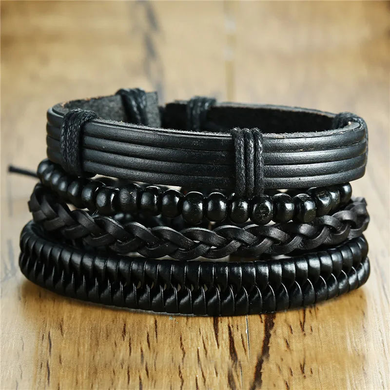 ZORCVENS 4Pcs/ Set Braided Wrap Leather Bracelets for Men Women Vintage Wooden Beads Ethnic Tribal Wristbands Bracelet
ZORCVENS 4Pcs/ Set Braided Wrap Leather Bracelets for Men Women Vintage Wooden Beads Ethnic Tribal Wristbands Bracelet