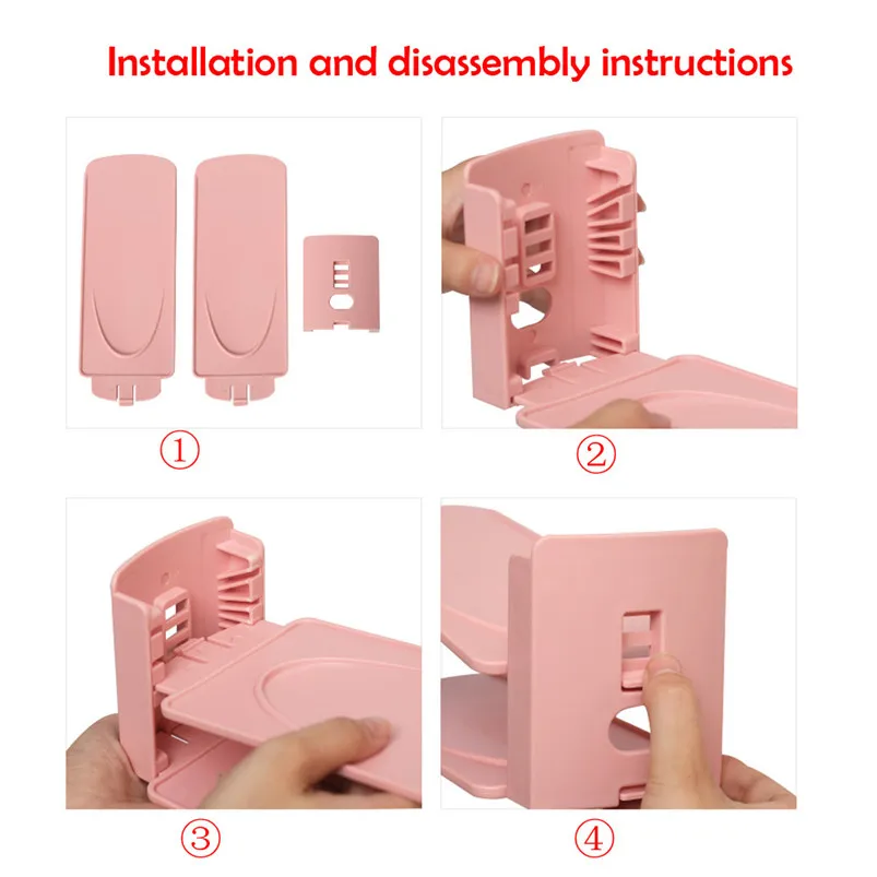 Shoes Organizer Rack Standing Display Storage Racks Space-Saving Plastic Double Layers Home Shop Wardrobe Supplies R03 (7)