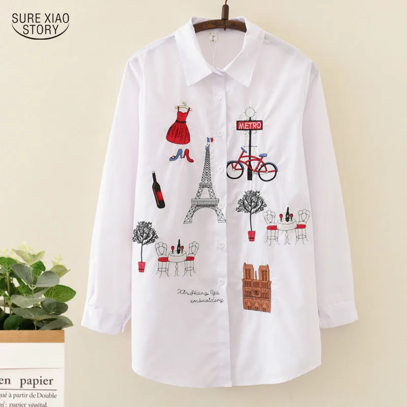 2019 NEW White Shirt Casual Wear Button Up Turn Down Collar Long Sleeve Cotton Blouse Embroidery Women Top Plus Size 5083 50
2019 NEW White Shirt Casual Wear Button Up Turn Down Collar Long Sleeve Cotton Blouse Embroidery Women Top Plus Size 5083 50