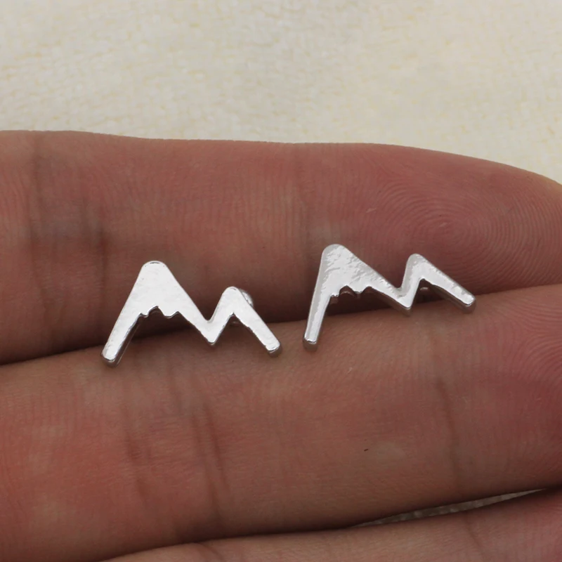 

Fashion Mountain Range Stud Earrings Nature Motivation Jewelry Hiking Snowboard Lover Gift YLQ0666